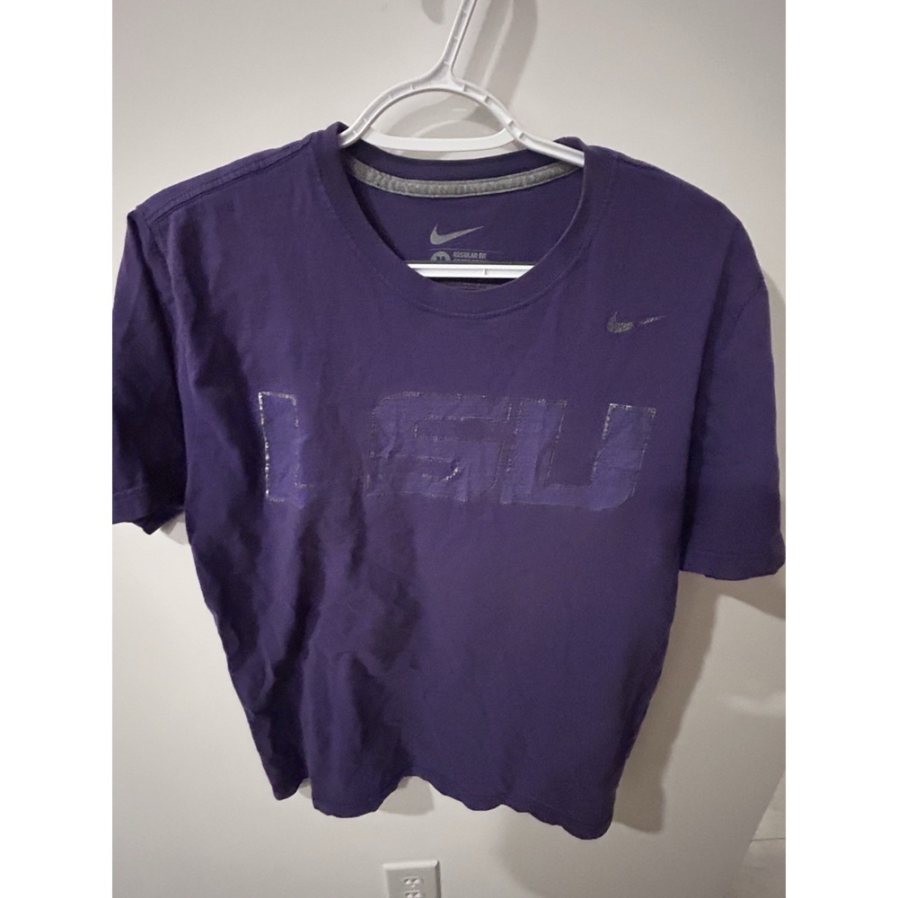 Nike LSU Tigers Distressed Men's Shirt Purple Regular Fit Size M